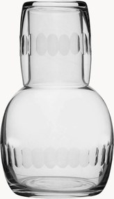 Caraffa in cristallo soffiato con bicchiere Lens