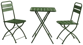 Sala da pranzo giardino pieghevole un tavolo L.60 cm e 2 sedie pieghevoli in Metallo Kaki - MIRMANDE di MYLIA