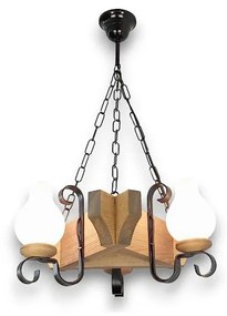 Brilagi - Lampadario a sospensione con catena QUEEN 3xE14/40W/230V faggio