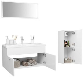 Set mobili da bagno bianco in truciolato