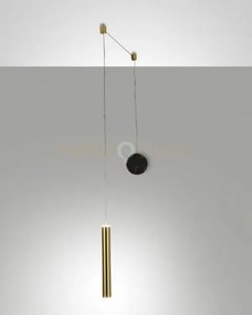 Prado lampadario a sospensione ottone satinato e nero 1 luce c/dece...