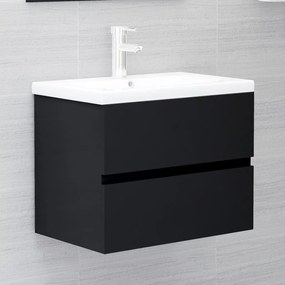 Mobile Lavabo Nero 60x38,5x45 Cm İn Legno Multistrato /