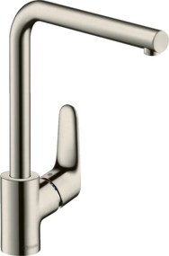 Miscelatore Lavello Monocomando Bocca Girevole 1jet in Acciaio Optic Hansgrohe Focus M41 31817800