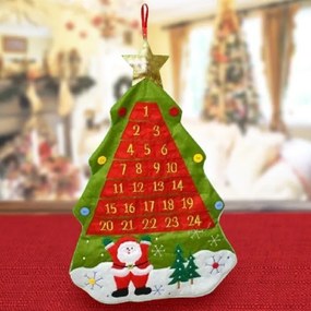 Trade Shop - Calendario Avvento Albero Di Natale Feltro Numeri Tasche Decorazioni Natalizie
