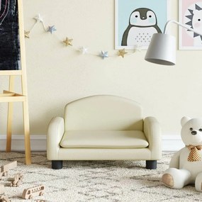 Divano Per Bambini Crema 50x40x30 Cm İn Similpelle /