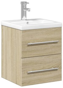 Mobile da bagno con lavabo integrato rovere sonoma