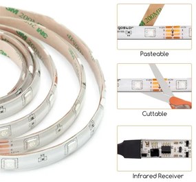 Aigostar - Striscia LED RGB dimmerabile 5 m, 24 W, 12 V/230 V, IP65 + telecomando