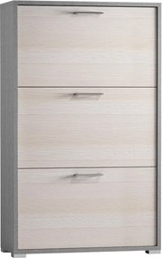Scarpiera TERRANEO 3 ante apertura a ribalta, doppia profondità L 67 x H 112 x P 28 cm 18 paia, grigio larice