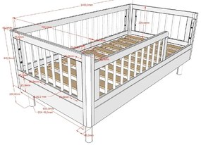 Lettino in legno di faggio bianco 70x140 cm Forrest - Vipack