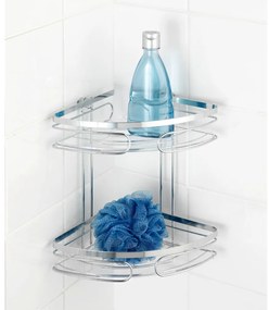 Mensola da bagno da parete e angolare argentata in acciaio inox Premium – Wenko