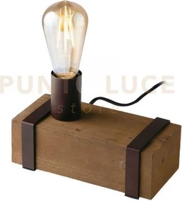 Lume texas legno antichizzato e metallo marrone  1 luce attacco e27...