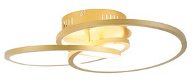 Plafoniera oro 45 cm con LED dimmerabile a 3 livelli - Rowin