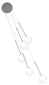 Sospensione Contemporanea Lollypop Metallo Bianco Led 35W