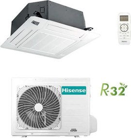 Climatizzatore Condizionatore Hisense Cassetta Round-Flow Serie Turbo R32 24000 btu ACT71UR4RJC8 inverter Classe a++/a++