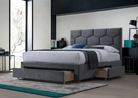 Letto Harriet imbottito in grigio - 160 x 200 cm