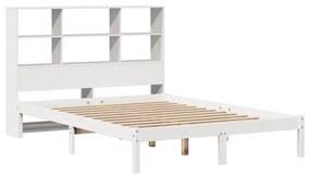 Letto libreria senza materasso bianco 140x200 cm legno di pino