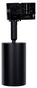 Faro GU10 per binario Trifase in alluminio Nero