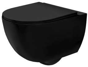 Vaso WC sospeso Rea Carlo Mini Rimless Flat Black Mat