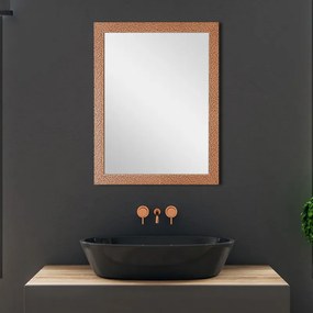 Specchio bagno con cornice a mosaico rame 57x67 cm reversibile