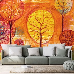 Carta da parati – Alberi in colori autunnali