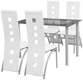 Set sala da pranzo 5 pezzi bianco
