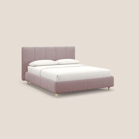 Laura letto imbottito contenitore e sfoderabile in microfibra velluto impermeabile T09 rosa