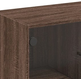 Mobile con Ante in Vetro Rovere Marrone 68x37x75,5 cm