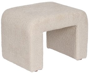Sgabello in tessuto bouclé beige Suave - Ixia