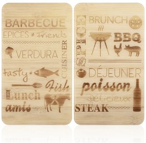 Coperchi per stufe in vetro temperato in set da 2 52x30 cm Barbecue - Maximex