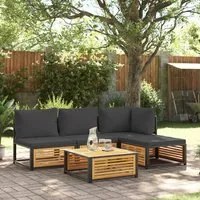 Set Divano da Giardino 5 pz con Cuscini Legno Massello Acacia 3214878