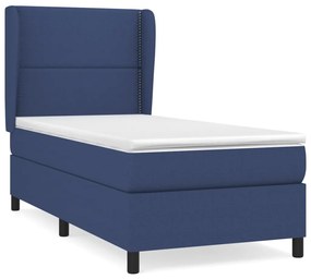Giroletto a molle con materasso blu 90x190 cm in tessuto