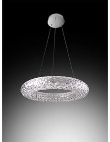 Lampadario LED neoclassico Janet trasparente, luce naturale 3240 lumen