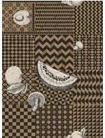 Cole & Son Tapete Frutta e Geometrico - Black/ White/ Gold