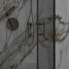 Box doccia 70x90 doppio battente vetro fumé altezza 200h | KS2800AF - KAMALU