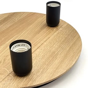 Plafoniera DUSTY 3xE27/15W/230V diametro 34 cm quercia/nero