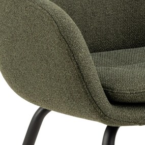 Sedia da pranzo color kaki in imbottito con braccioli Dora – Actona