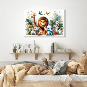 Quadro su tela – Re della giungla con i suoi dolci amici