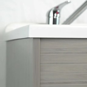 Mobile lavatoio rovere 60x50 con vasca e asse lavapanni in resina