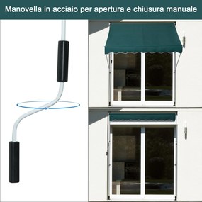 Tenda da Sole Avvolgibile 2x1,5m  Verde...