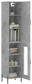 Credenza Grigio Cemento 34,5x34x180 cm in Legno Multistrato