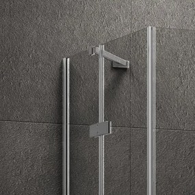 Kamalu - Box doccia  acciaio spazzolato doppio battente 70x130| KT1000AS