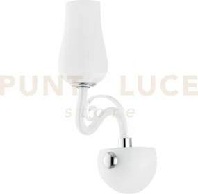 Applique a parete angel bianca e cromo 1 luce attacco e14 13x22x35c...