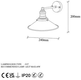Lampada da parete color oro ø 24 cm Conical - Opviq lights
