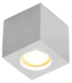 Plafoniera LED GU10 e GU5.3 in Gesso Pitturabile Quadrata 70x70mm Base GU10