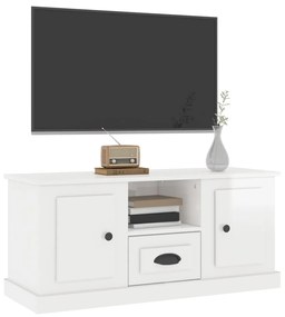 Mobile porta tv bianco lucido 100x35,5x45 cm legno multistrato