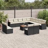 Set Divani da Giardino 14pz con Cuscini in Polyrattan Nerocod mxl 116804