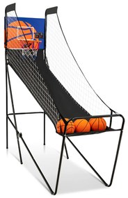 Costway Macchina da pallacanestro per bambini con segnapunti elettronico, Gioco da basket pieghevole con 3 palloni