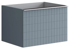 Mobile da bagno sotto lavabo Pixel grid blu laccato opaco L 60 x H 40 x P 45.5 cm 1 cassetto, lavabo non incluso