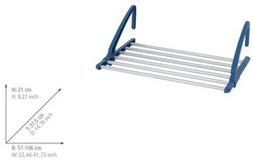 WENKO 63005800 - Stendibiancheria 37,5x21 cm acciaio inox/argento/blu