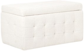 Pouf ottomano con contenitore bouclè bianco MICHIGAN Beliani